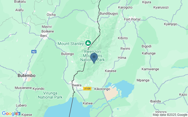 Kaart met locatie Ruwenzori Mountains National Park
